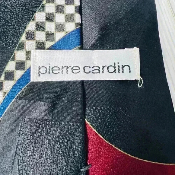 Pierre Cardin 100% Silk men's vintage neck tie - hidden art, checkered flag - Picture 8 of 12
